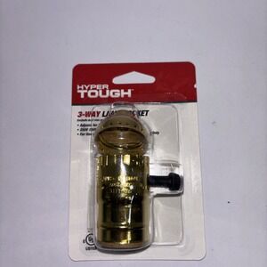 3-Way Lamp Socket, Brass Finish, 52213. Hyper Tough Brand NIB